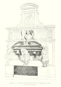 Santa Croce, Michelangelos grav, av Vasari, Skulptur av Lorenzi, Cioli og Giov Dell