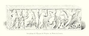 Sarkofag fra imperiets tid, ved Louvre-museet (gravering) av Italian School