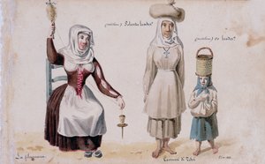 Sardinske kostymer fra Tissi, trykk ms. 257, Cominotti-samlingen av Italian School