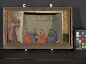 Scene fra The Legend of St. Nicholas (tempera og gull på tre) av Italian School
