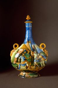 Scener fra Ovides Metamorfoser. Keramikkkaraffel produsert i Urbino i verkstedet Fontana, Italia. Firenze fra 1500-tallet, Museo Nazionale del Bargello av Italian School