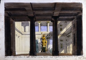 Scenografi for "Poliuto", kommunalt teater, Faenza, 1857 av Italian School