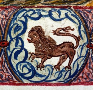 Tegn på løven. Italiensk horoskop fra midten av 1400-tallet. av Italian School