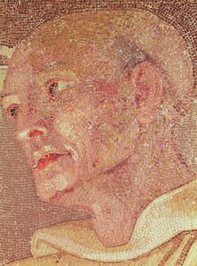 St. Bernard av Clairvaux (ca. 1090-1153) fra St. Peters krypt (mosaikk) (detalj) av Italian School