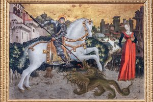 St. George og dragen" av Italian School