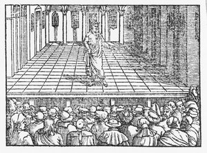 Terence scene, ca. 1563 (tresnitt) av Italian School