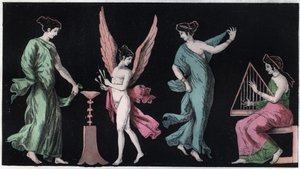 Bacchae - Bacchantene - gravering fra "" skikker og tradisjoner til alle folkeslag i universet. Det vil si historien om regjeringen, lovene, militsen, om religionen til alle nasjoner fra de fjerneste tider til i dag "1856 av Italian School