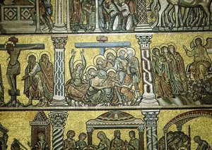 The Lamentation, detalj, slutten av 1200-tallet (mosaikk) av Italian School
