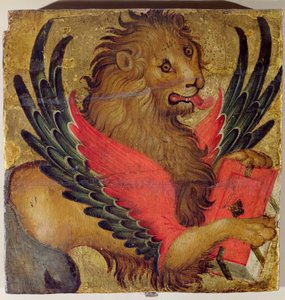 The Lion of St. Mark (olje på panel) av Italian School