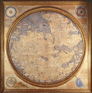 Mappa Mundi fra Fra Mauro, en kamaldolesisk munk fra klosteret San Michele i Murano av Italian School