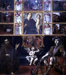 The Miracles of St. Anthony, med St. Francis og St. Michael av Italian School