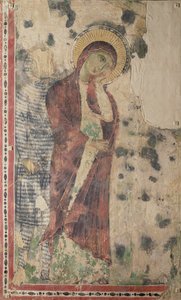 The Mourning Virgin muligens med Longinus (fresco overført til stoff) av Italian School