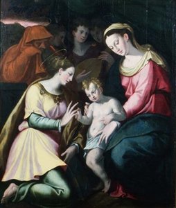The Mystic Marriage of St. Catherine, ca. 1600 (panel) av Italian School