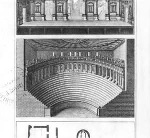 Det olympiske teater i Vicenza, designet av Andrea Palladio (1508-80) av Italian School