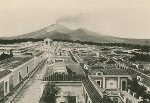 Panoramaet av Pompei som det var (gravyr) av Italian School