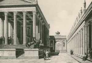 Jove-tempelet og Neros bue slik de var (gravyr) av Italian School