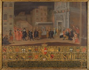 Oversettelsen av restene av Madonna av Provenzano, 1610 av Italian School