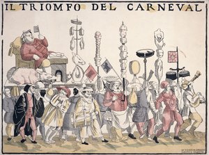 The Triumph of Carnival (fargegravering) av Italian School