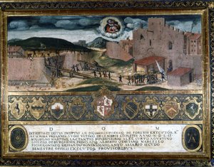 Innbyggerne i Siena ødela festningen bygget av spanjolene til Karl V. 1552. av Italian School