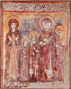 Teologiske dyder: Tro, nestekjærlighet og håp (fresco, 8. århundre) av Italian School
