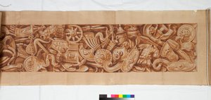 Three Drawings after the Antique, ca. 1750 (penseltegning forhøyet i brun vask over svak angivelse i svart kritt) av Italian School