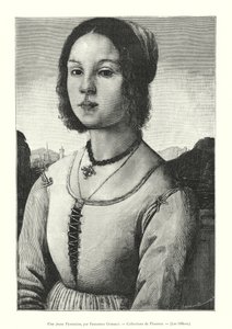 En ung florentiner, av Francesco Granacci, Collections of Florence, The Uffizi (gravering) av Italian School