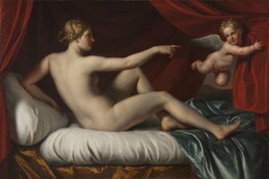 Venus og Amor av Italian School