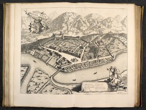 Utsikt over Aosta, Piemonte, Italia av Italian School