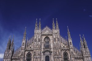 Utsikt over vestfasaden, startet 1386 av Italian School