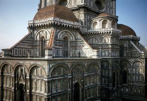 Utsikt over apsis til katedralen i Firenze (Duomo Santa Maria del Fiore). 1300-1400-tallet, Firenze, Italia av Italian School