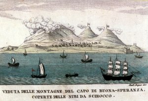Utsikt over fjellene i Cape of Good Esperance av Italian School