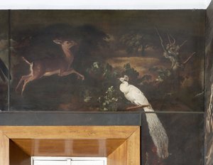 Hvit påfugl og rådyr, Myth of Orpheus av Italian School