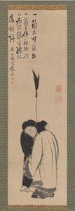 Hanshan og Shide japansk: Kanzan og Jittoku, slutten av 1700-tallet.