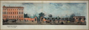 Perspektiv Nevski - Anichkov-palasset. Fra panoramaet av Nevsky Prospekt par Ivanov, Ivan Alexeyevich (1779-1848) av Ivan Alekseevich Ivanov