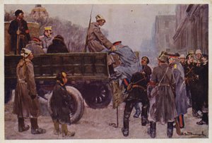 Arrestasjon av russiske generaler under februarrevolusjonen i 1917 av Ivan Alexeyevich (after) Vladimirov
