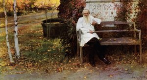 Grev Leo N Tolstoy (farge litho) av Ivan Alexeyevich Vladimirov