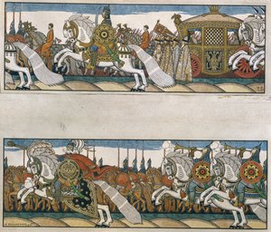 Tsar Dadons hær. Illustrasjon til eventyret Le coq d