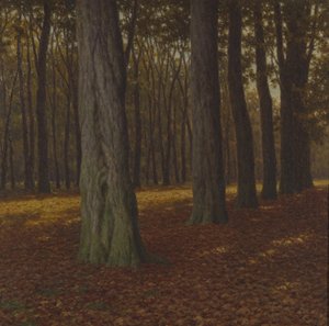 Treaktig landskap (olje på lerret)