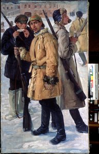 ""Soldiers of the Red Army"" Maleri av Ivan Drozdov (1880-1939) 1918 State Central Artillery Museum, Saint Petersburg av Ivan Georgievich Drozdov