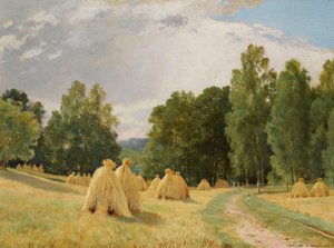 ""Meules de foin a Preobrajenskoie, Russie"" (Haystacks, Preobrazhenskoe) Peinture d