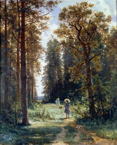 Sti gjennom skogen Rydder landskap i en skog. Maleri av Ivan Ivanovich Shishkin (1832-1898) 1880 St. Petersburg, Hermitage Museum av Ivan Ivanovich Shishkin
