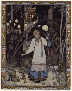Illustrasjon for Vassilisa The Beautiful (farge litho) av Ivan Yakovlevich Bilibin