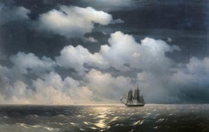 Brig Mercury’ angrepet av to tyrkiske skip. av Ivan Konstantinovich Aivazovsky