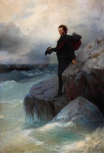 Farvel, fritt element, o Hav! Alexander Pushkin ved Svartehavet, 1877. av Ivan Konstantinovich Aivazovsky