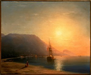 Solnedgang utenfor Ajudag på Krim-kysten av Ivan Konstantinovich Aivazovsky