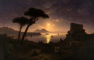 Napolibukten ved månelys natt, 1842