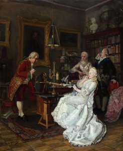 Keiserinne Catherine II besøkte lærde Mikhail Lomonosov, 1884 av Ivan Kuzmich Fyodorov