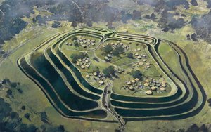 Old Oswestry Hill Fort, på høyden av okkupasjonen, jernalderen, c1970-2010