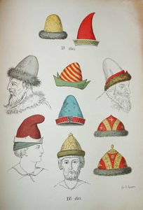 Russisk hodeplagg fra 1400- og 1500-tallet, 1850-1852 av Ivan Mikhaylovich Snegirev