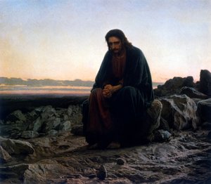 Kristus i ørkenen. eller Kristus i villmarken av Ivan Nikolaevich Kramskoy